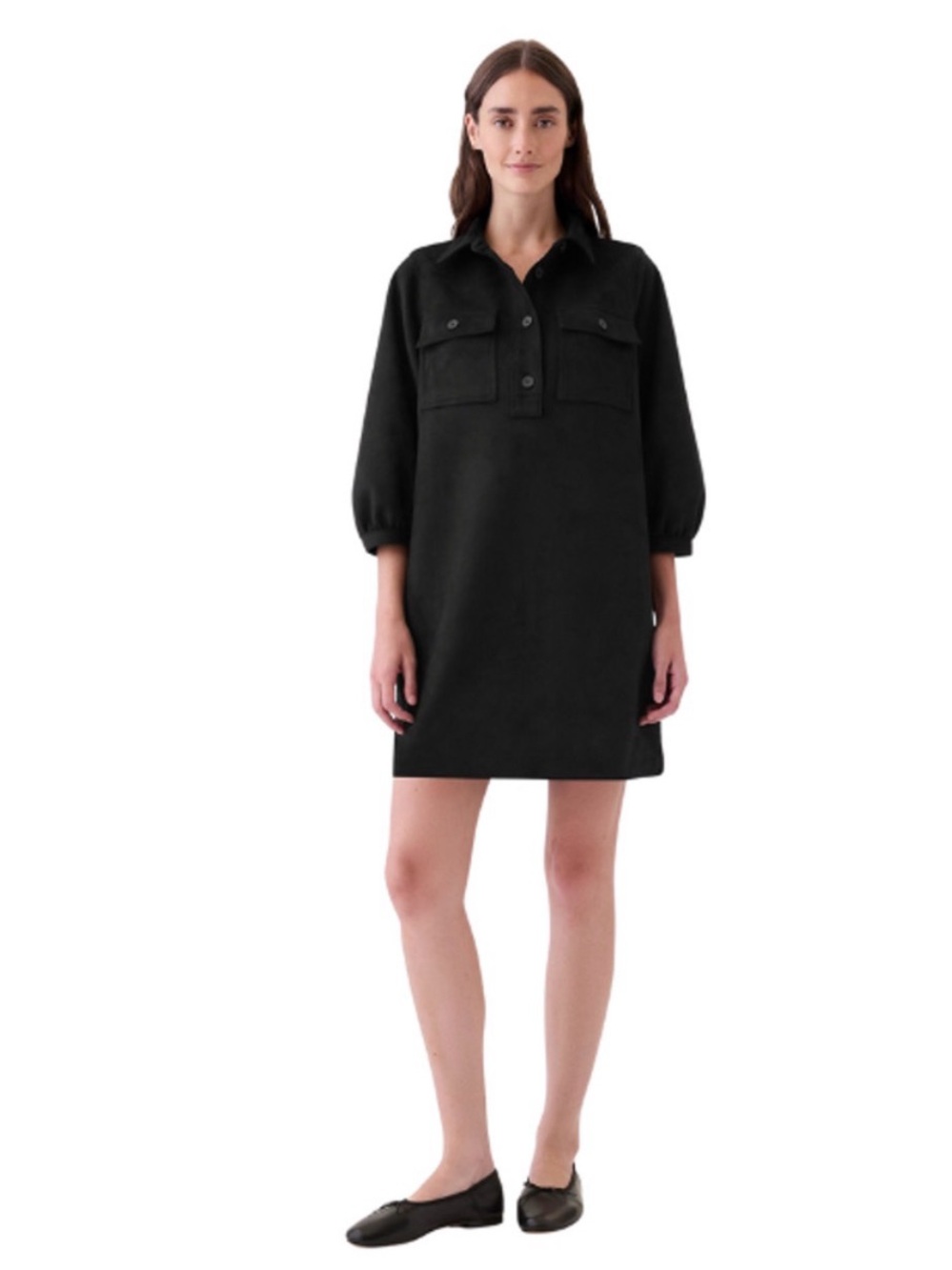 Gap Vegan Suede Shift Mini Dress. Black Small
New with tags.